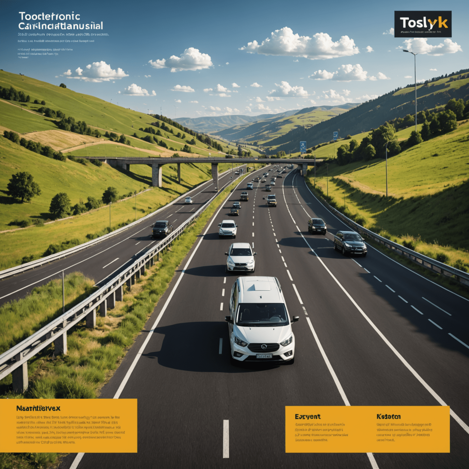 Infographic showing the reduction in carbon emissions due to Toslyk's toll road system